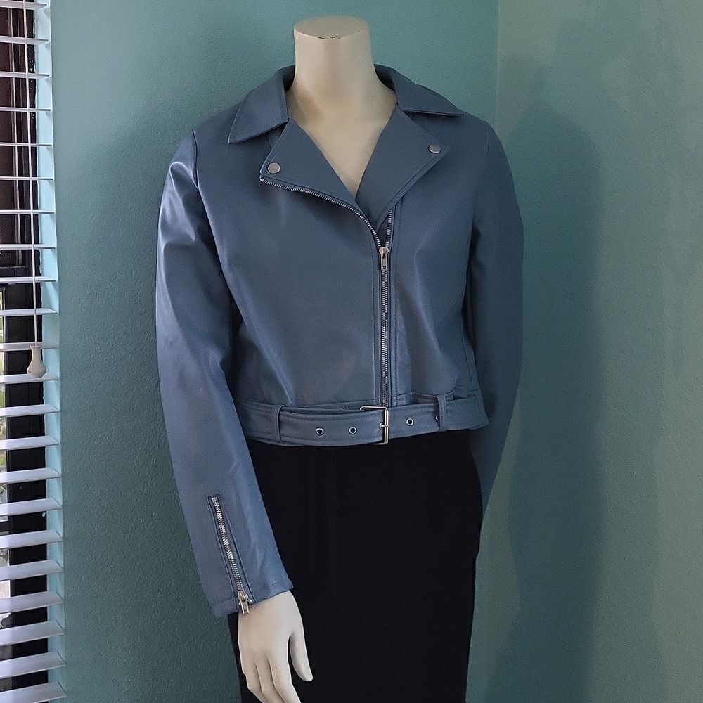 Active USA Vegan Belted Moto Jacket